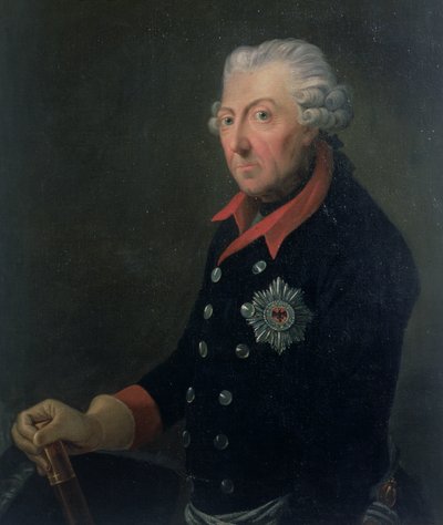 Friedrich der Große (1712-86) in der Uniform des 15. Infanterieregiments von J.H.C. Franke